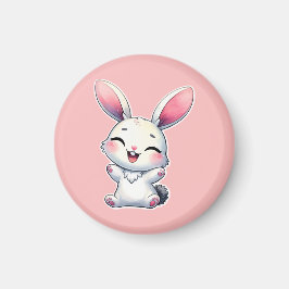 Lycklig Watercolor Bunny Magnet
