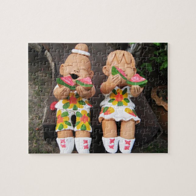 Lycklig Watermelon Friends Pussel (Horisontell)