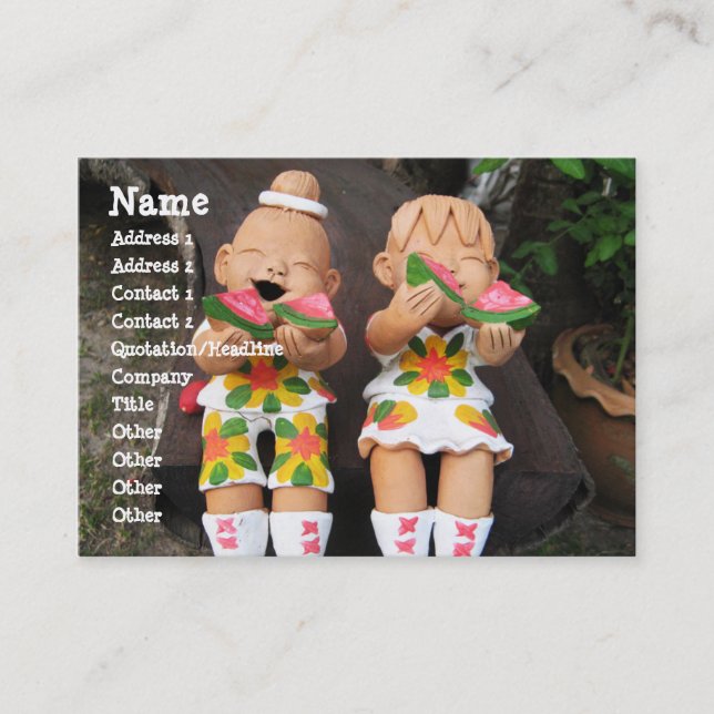 Lycklig Watermelon Friends Visitkort (Framsida)