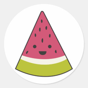 Lycklig Watermelon Runt Klistermärke