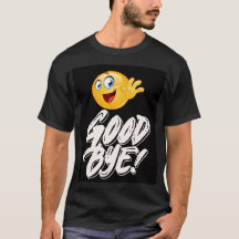 Lycklig Wave Emoji Adjö - Roligt Farewell T-Shirt