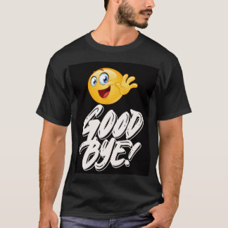 Lycklig Wave Emoji Adjö - Roligt Farewell T-Shirt