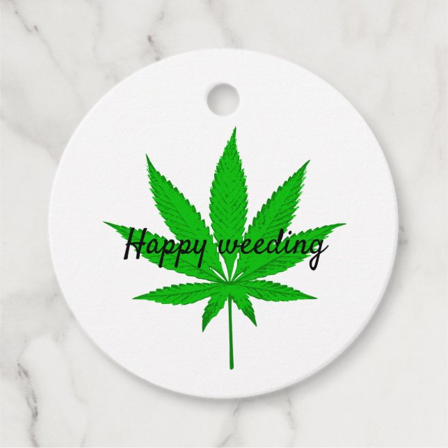 Lycklig Weeding Bröllop Pun Gåvor Etiketter (Framsida)