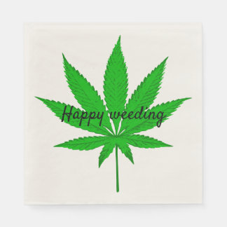 Lycklig Weeding Bröllop Pun Napkins Pappersservett