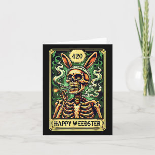 Lycklig Weedster Påsk Skeleton Smoking Ogräs Tarot Kort