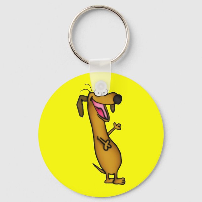 Lycklig Weenie Keychain Nyckelring (Framsida)