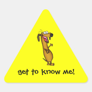 Lycklig Weenie Stickers Triangelformat Klistermärke