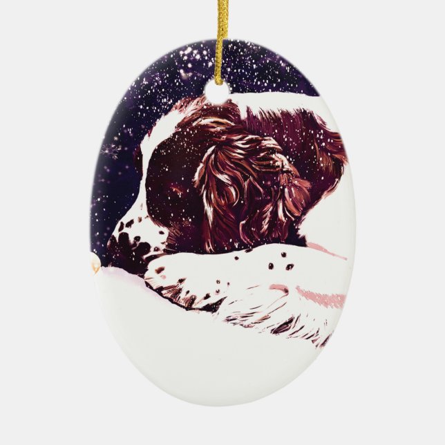 lycklig Welshie helgdagar Julgransprydnad Keramik (Framsidan)