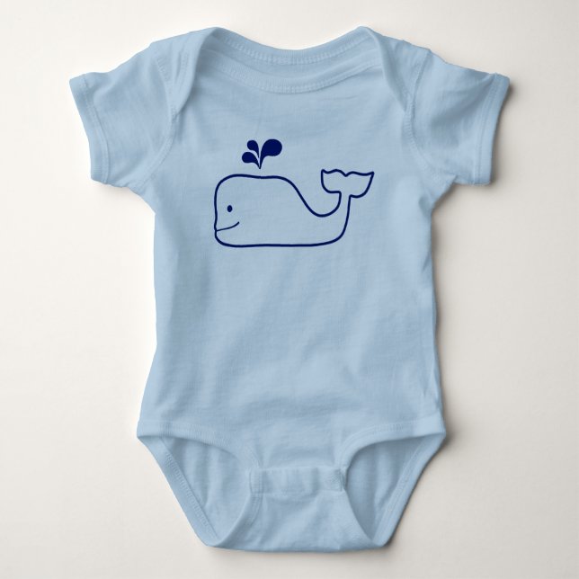 LYCKLIG WHALE BABY BODYSUIT T-SHIRT (Framsida)
