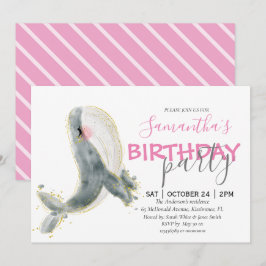 Lycklig Whale BIRTHDAY-meddelande Meddelande