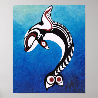 Lycklig Whale Poster