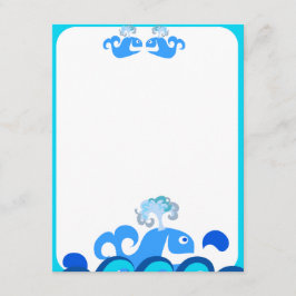 Lycklig Whale Stationery! Anteckningskort
