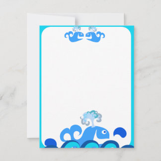 Lycklig Whale Stationery! Anteckningskort