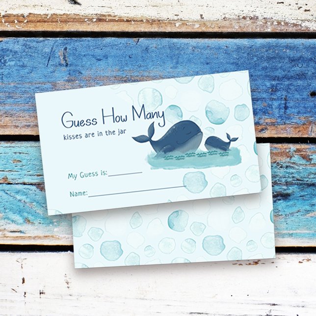 Lycklig Whales gissar hur många pojkbabyskor som s Tilläggskort (Guess How Many game cards from my Happy Whale collection. Custom candy kisses available separately
)