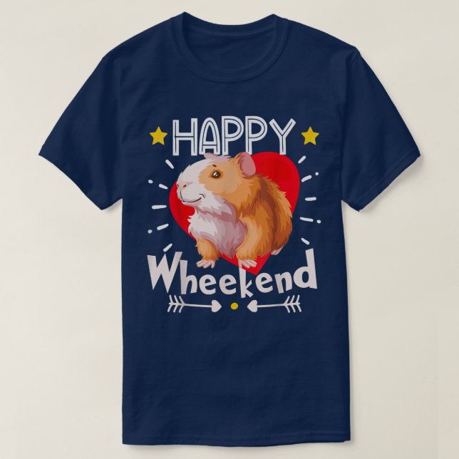 Lycklig Wheekend Guinea Gris Wheek Wheek Guinea Gr T Shirt (Design framsida)