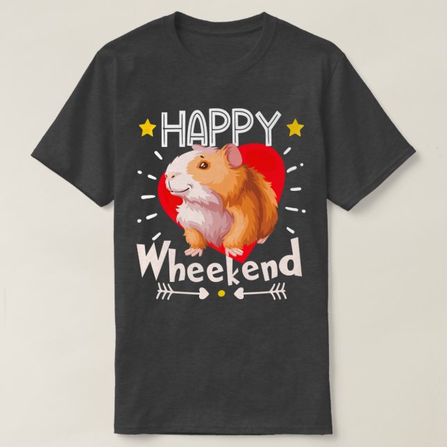 Lycklig Wheekend Guinea Gris Wheek Wheek Guinea Gr T Shirt (Design framsida)