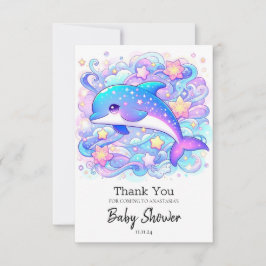 Lycklig Whimsical Dolphin Baby Shower Tack Kort