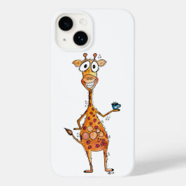 Lycklig Whimsical Giraffe Drinking Coffee