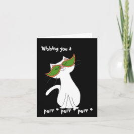 Lycklig White Cat Black Halloween Kort