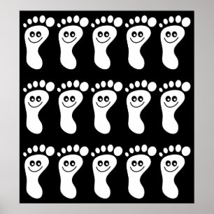 Lycklig White Feet Poster
