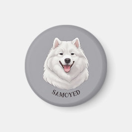 Lycklig White Samoyed Magnet