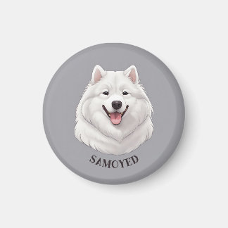 Lycklig White Samoyed Magnet