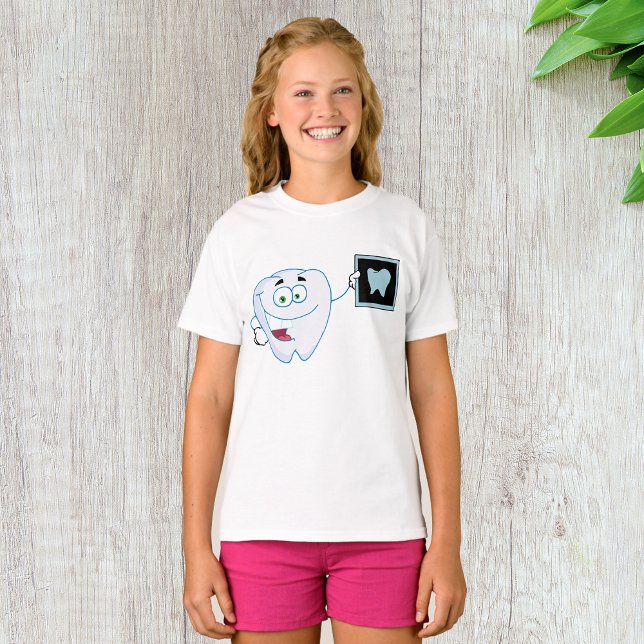 Lycklig White Tooth Girls T-Shirt (Skapare uppladdad)