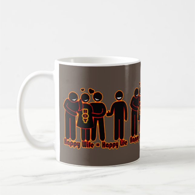 Lycklig Wife Lycklig Life Hotfru Kaffemugg (Vänster)