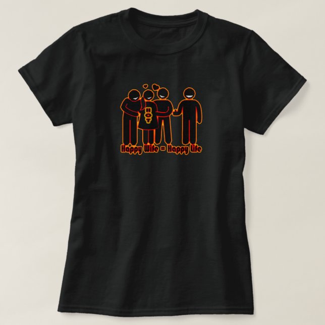 Lycklig Wife Lycklig Life Hotfru T Shirt (Design framsida)