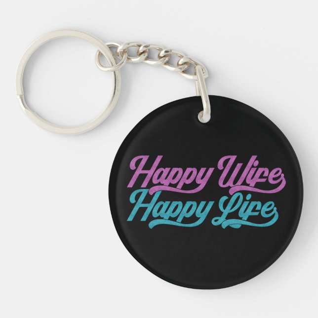 Lycklig Wife Lycklig Life Mors dag| Nyckelkedja (Framsidan)