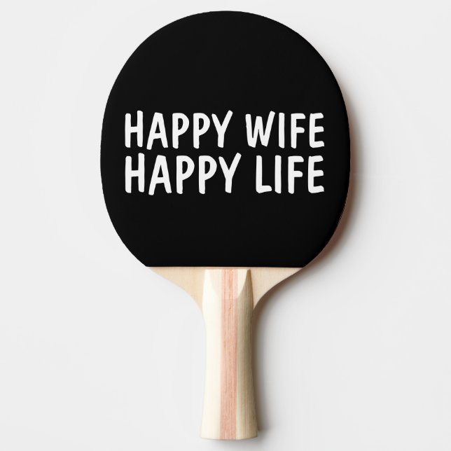 LYCKLIG WIFE LYCKLIG LIFE Paddles, Bröllop Gift Pingisracket (Framsidan)