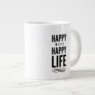 Lycklig Wife Wise Ord Quote White Jumbo Mugg