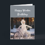 Lycklig Winter Birthday Humor Funny Snögubbe Kort<br><div class="desc">Lycklig Winter Birthday Humor Funny Frozen Snögubbe</div>