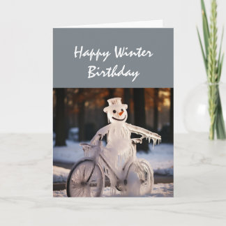 Lycklig Winter Birthday Humor Funny Snögubbe Kort
