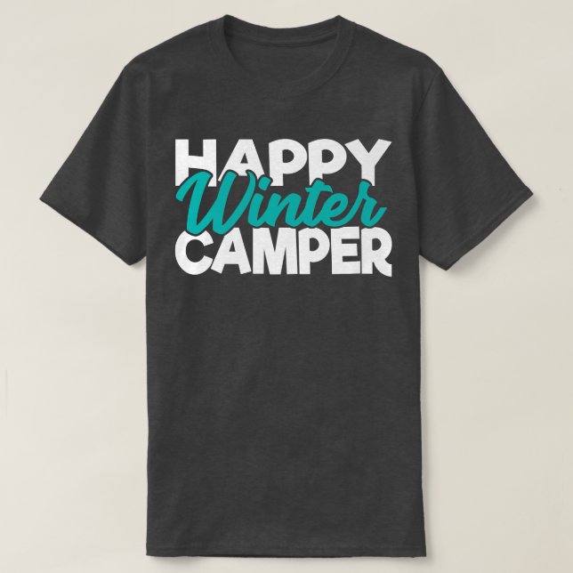 Lycklig Winter Camper Snö Camping Legend Winter Ca T Shirt (Design framsida)