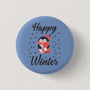Lycklig Winter, Cute Penguin Knapp