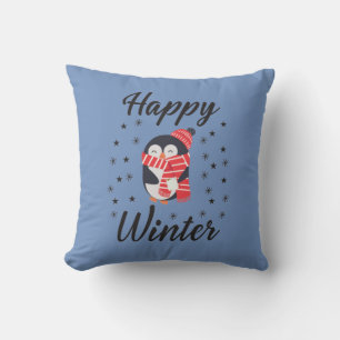 Lycklig Winter, Cute Penguin Kudde