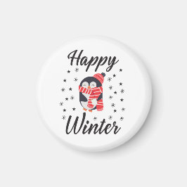 Lycklig Winter, Cute Penguin Magnet
