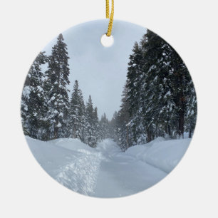 Lycklig Winter från Tahoe! Julgransprydnad Keramik