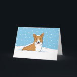 Lycklig Winter Snö Corgi | Jul på kute Hund Helgkort<br><div class="desc">Cute illustration av lycklig Corgi på vintern snö. Den inre texten lyder: "Ha en coola jul." Den här texten kan vara personlig med din egen anpassningsbar hälsning. Ett Pembroke Welsh Corgi-helgdag för husdjurstjänster för att anpassa och skicka till kunder, vänner och kunder. Underbar för veterinärer, husdjursresande och hundvalkare. En roligt...</div>