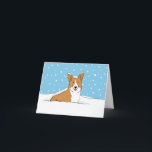 Lycklig Winter Snö Corgi | Jul på kute Hund Helgkort<br><div class="desc">Cute illustration av lycklig Corgi på vintern snö. Den inre texten lyder: "Ha en coola jul." Den här texten kan vara personlig med din egen anpassningsbar hälsning. Ett Pembroke Welsh Corgi-helgdag för husdjurstjänster för att anpassa och skicka till kunder, vänner och kunder. Underbar för veterinärer, husdjursresande och hundvalkare. En roligt...</div>