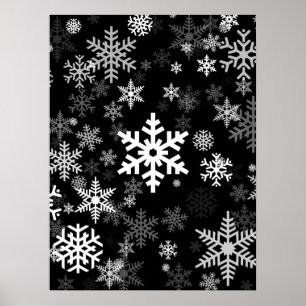 Lycklig Winter Snöflingor Mönster för alla Poster