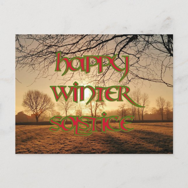 Lycklig Winter Solstice Postcard: Winter Sol Vykort (Framsida)