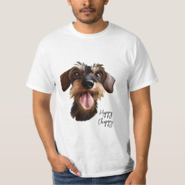 Lycklig Wirehair Dachshund T Shirt