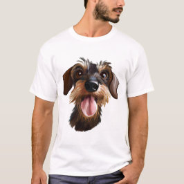 Lycklig Wirehved Dachshund T Shirt