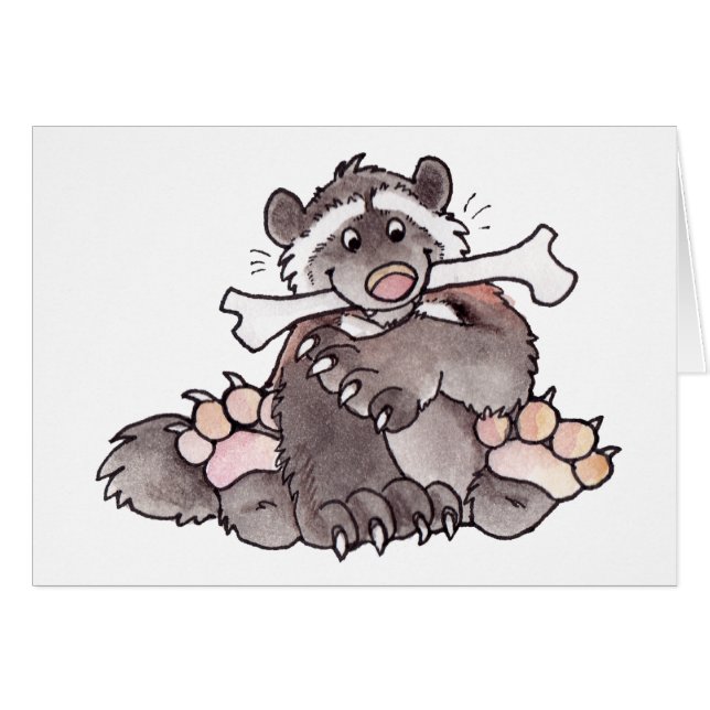 Lycklig Wolverine Hälsningskort (Framsidan Horizontal)