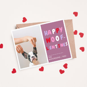 Lycklig Wooflentines Valentine Hund-vykort Vykort