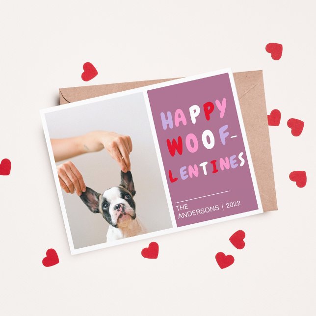 Lycklig Wooflentines | Valentine Hund-vykort Vykort (Skapare uppladdad)