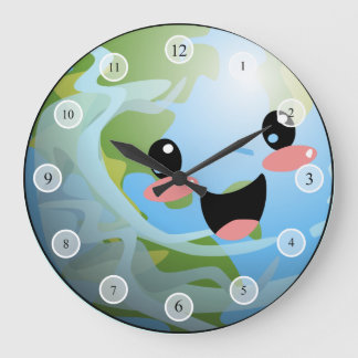 Lycklig World Clock Stor Klocka