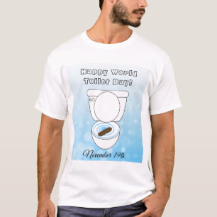 Lycklig World Toilet Day Funny Helgdag Shirt T
